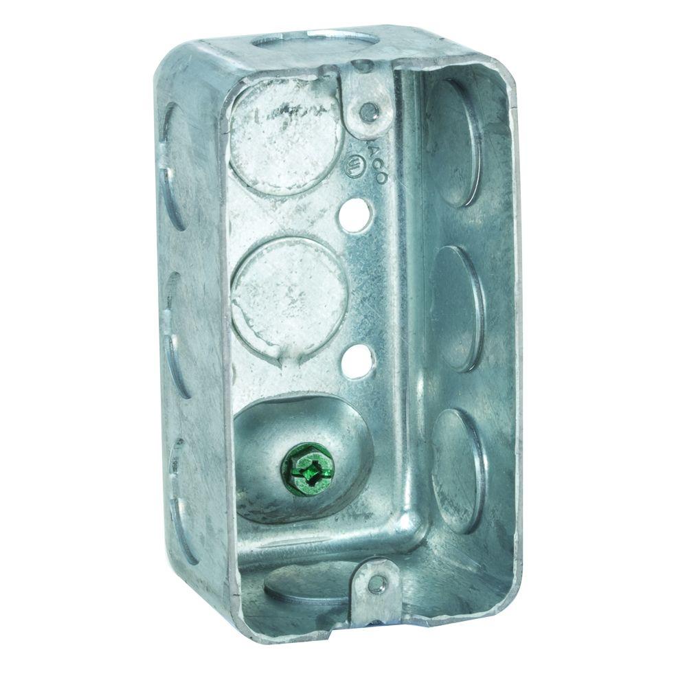 Junction Box Bo Brackets Electrical Conduit Single Gang Drawn Handy Box 1 7 8 In Deep With