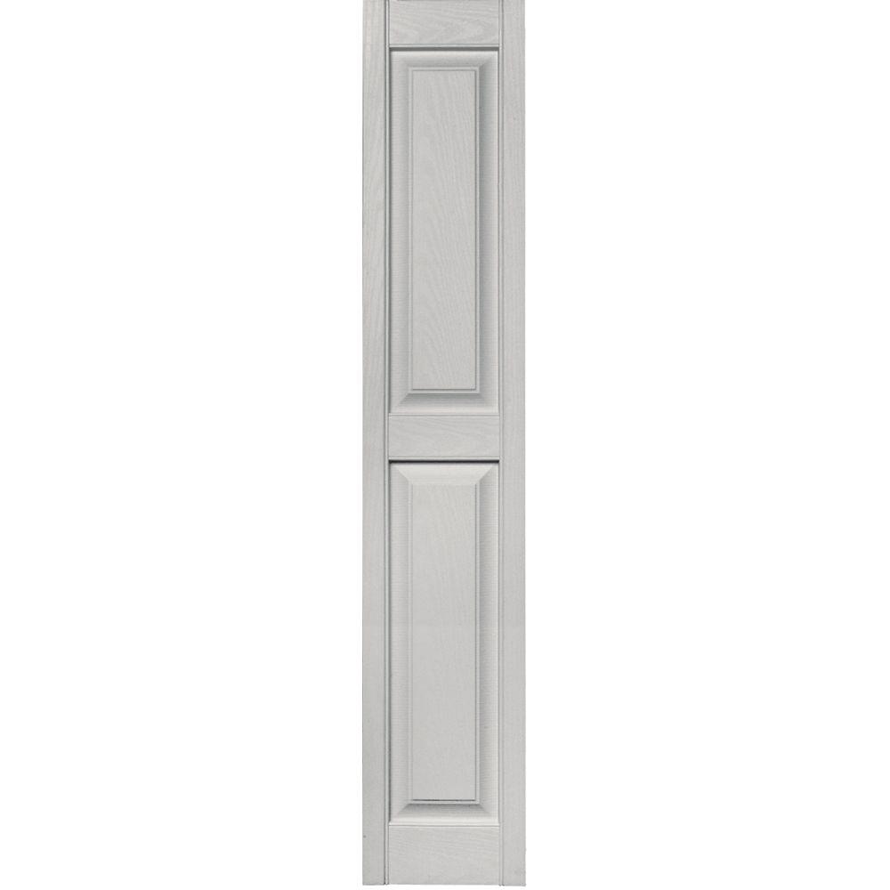 Builders Edge 12 in. x 63 in. Raised Panel Vinyl Exterior Shutters Pair