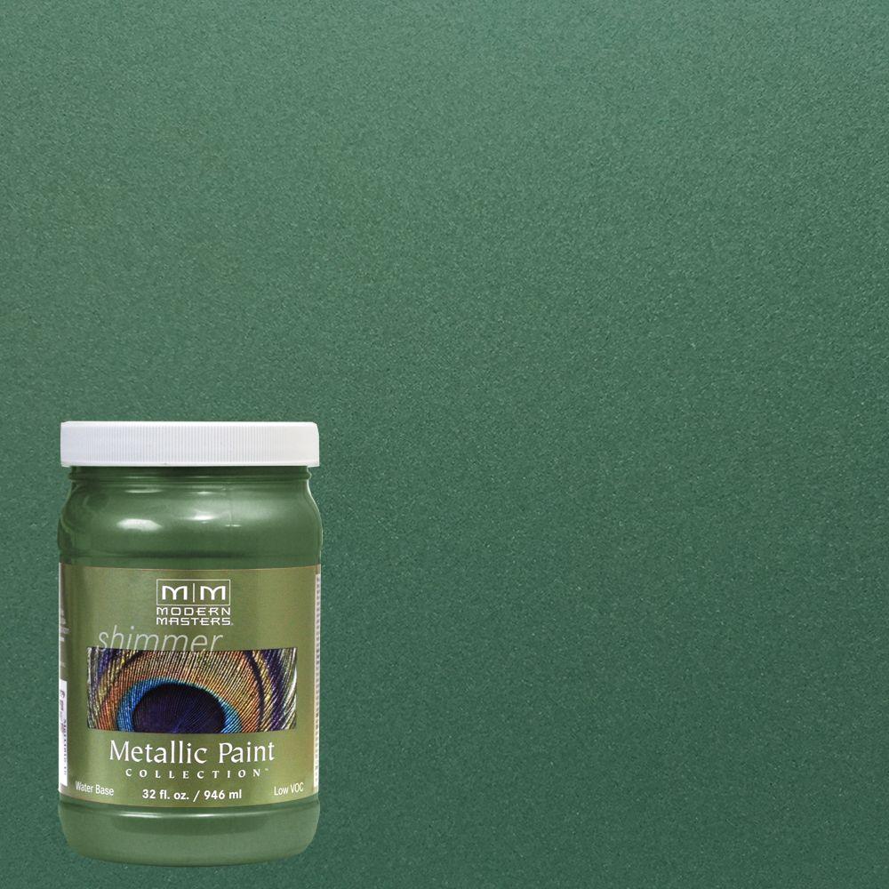 1 Qt Quart Hunter Green The Home Depot Hunter Green Water Based Satin Metallic Interior Exterior Paint