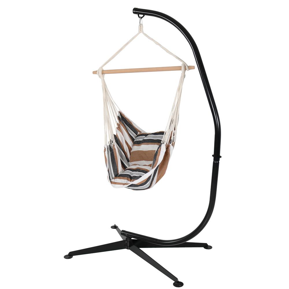 3.25 ft. Fabric Hanging Hammock Swing and 2Cushions with CStand in