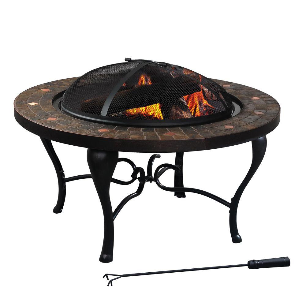 Hampton Bay Bavaria 35 in. Tile Top Fire PitLFT521PST3A The Home Depot