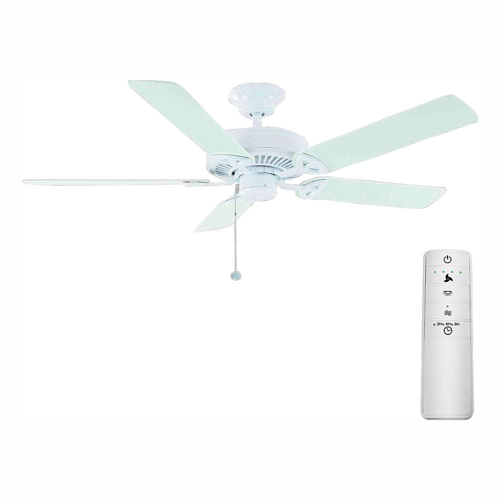 Farmington 52 In Matte White Smart Ceiling Fan With Wink Remote Control