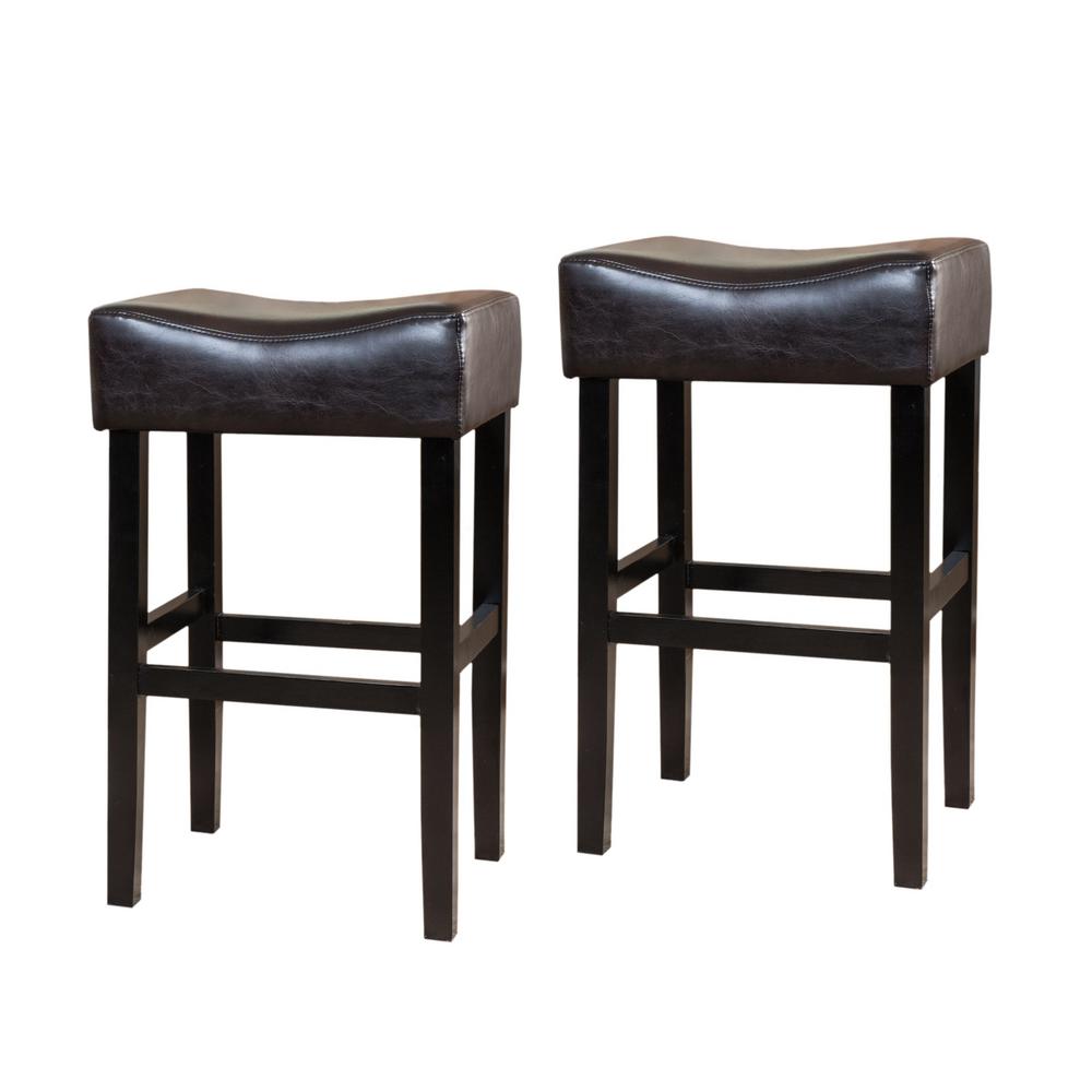 Noble House Portman 30.31 in. Brown Backless Bar Stools (Set of 2)-6345 ...