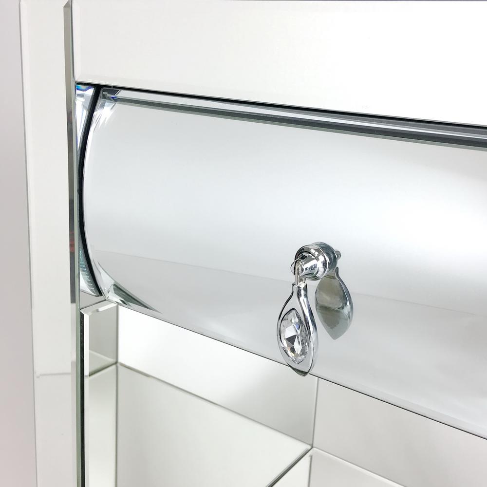 Wayborn 1 Drawer Clear Hot Curved Mirror Chest Mc204 The Home Depot