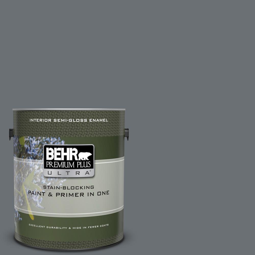 Behr Premium Plus Ultra 1 Gal Ul260 21 Antique Tin Semi Gloss Enamel Interior Paint And Primer In One