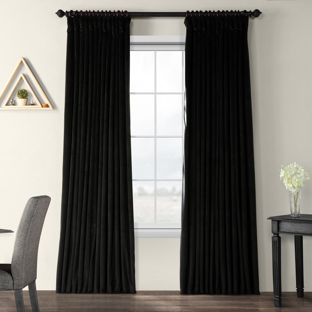 black velvet curtains pencil pleat