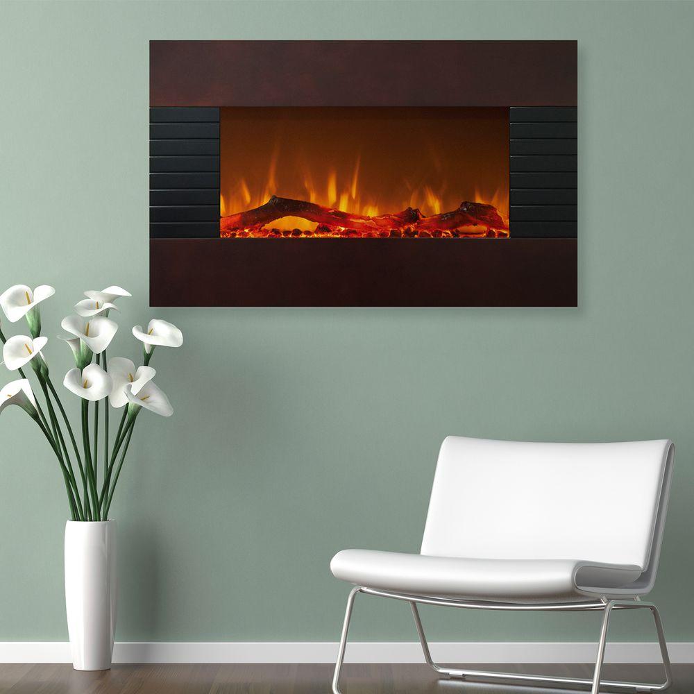 Northwest 36 In Electric Fireplace With Wall Mount And Floor