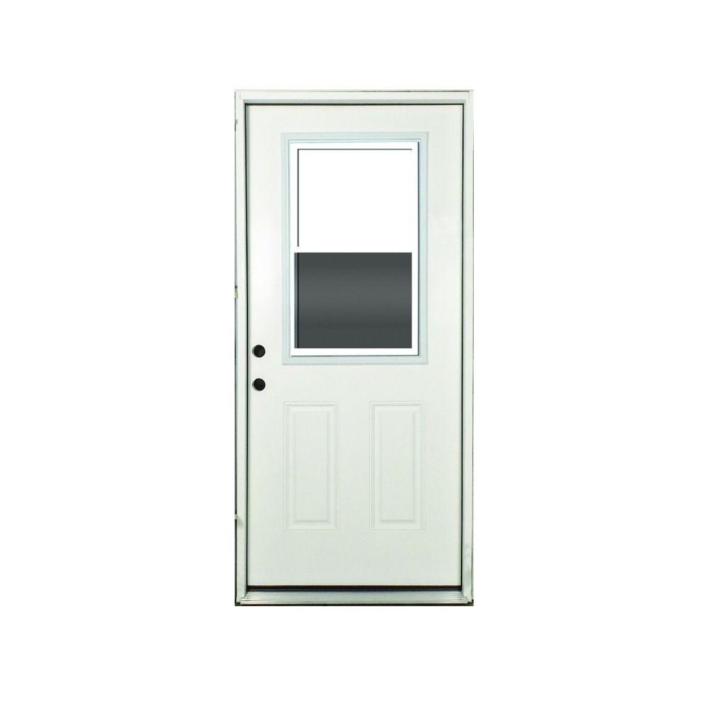 Steves & Sons 32 in. x 80 in. Vented 1/2 Lite Primed White Fiberglass