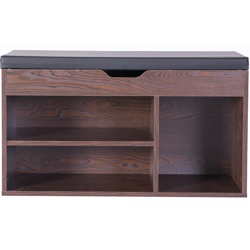 Basicwise 31 5 In W X 18 In H Mdf 5 Pair Brown Entryway Storage