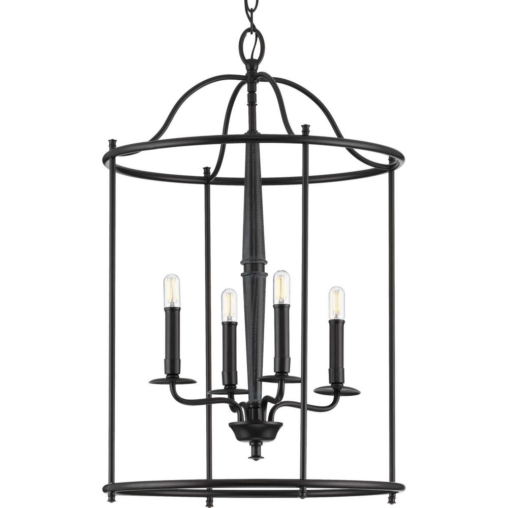 Progress Lighting Durrell 4 Light Black Medium Foyer P500210 031