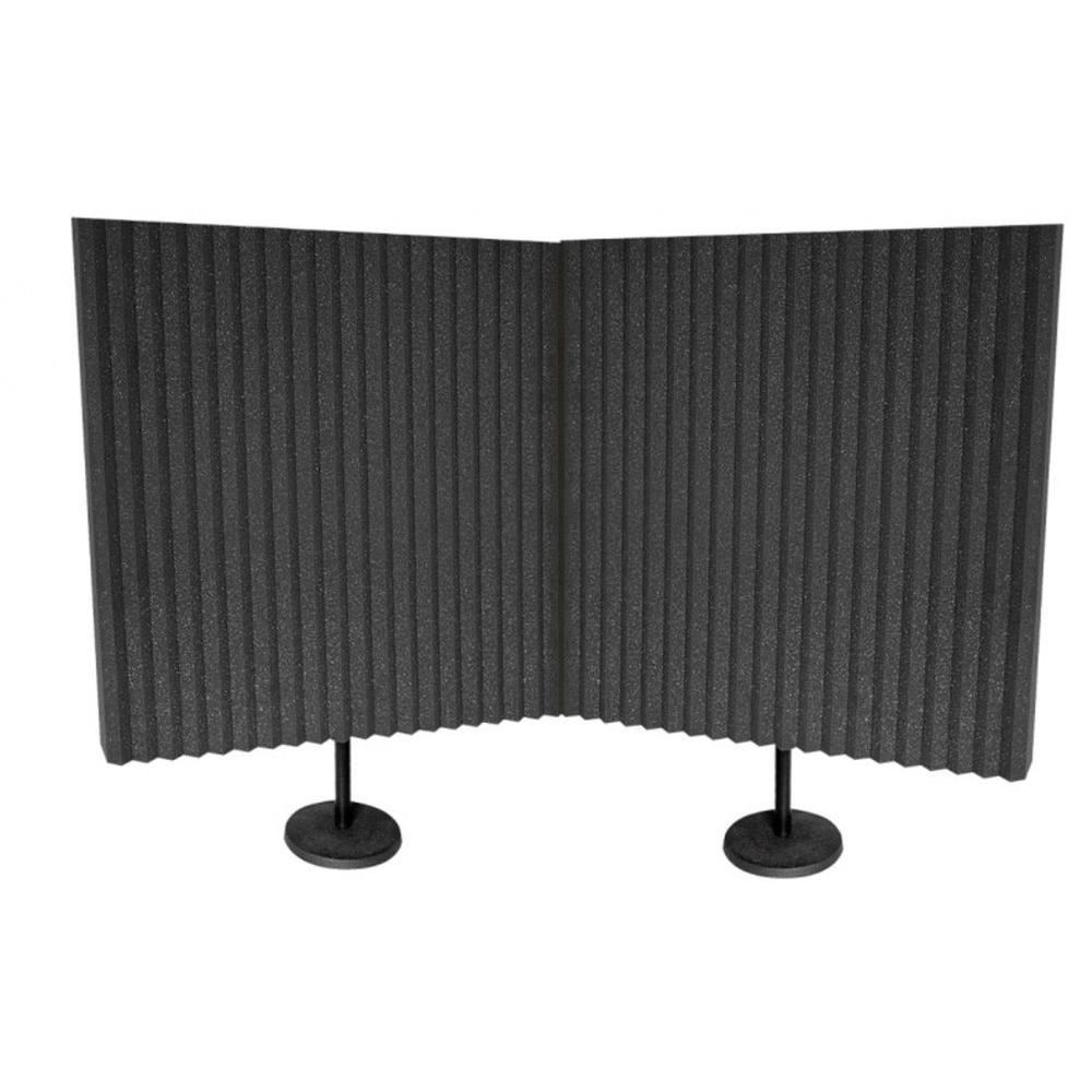 DeskMAX (2) 3 in. x 24 in. x 24 in. Acoustic Panel with 2 Desk Stand ...