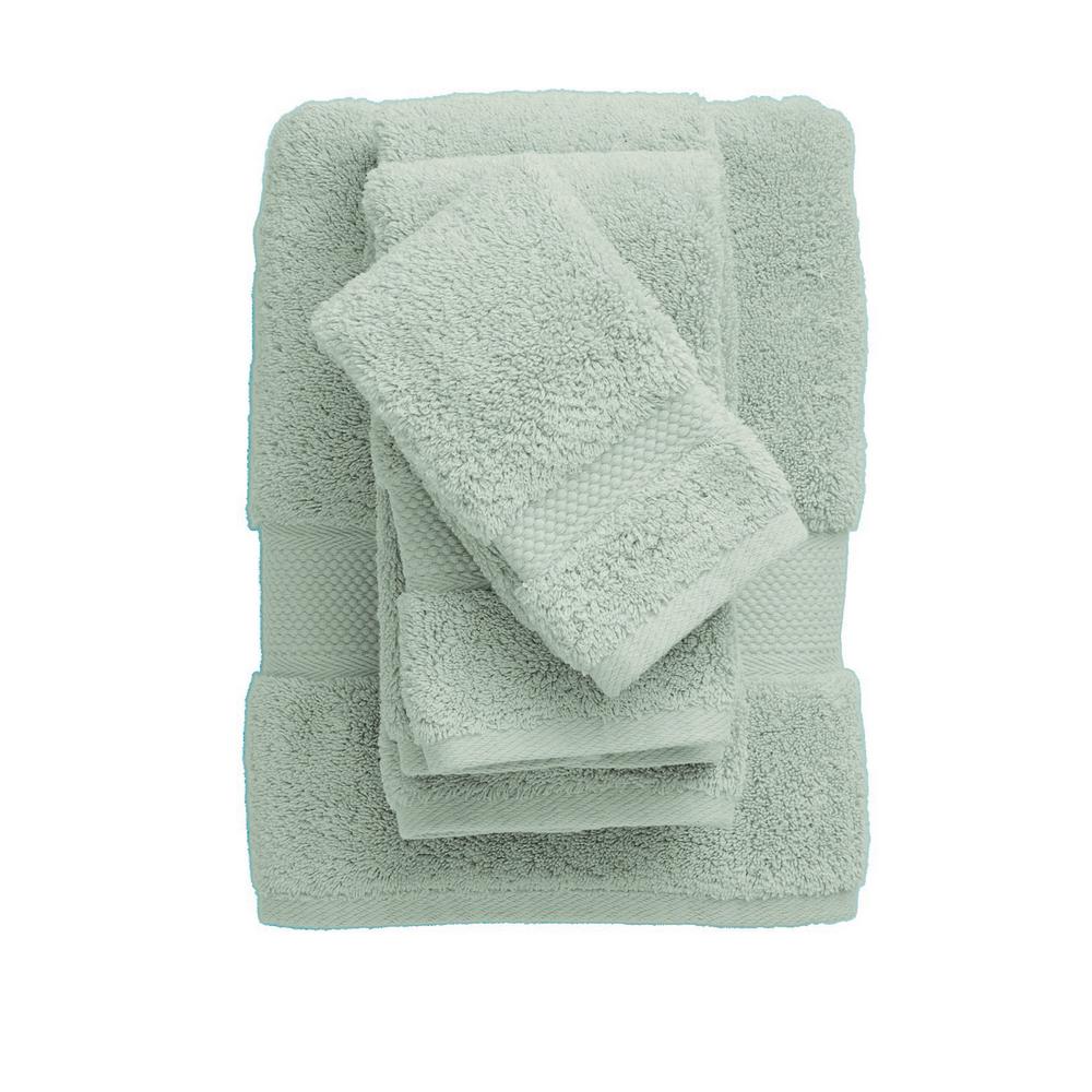 green and gray towels