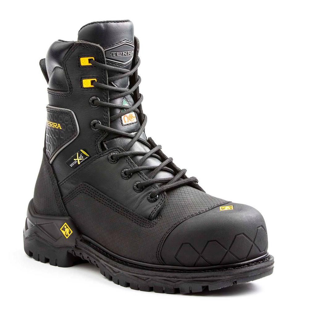 composite toe black work boots