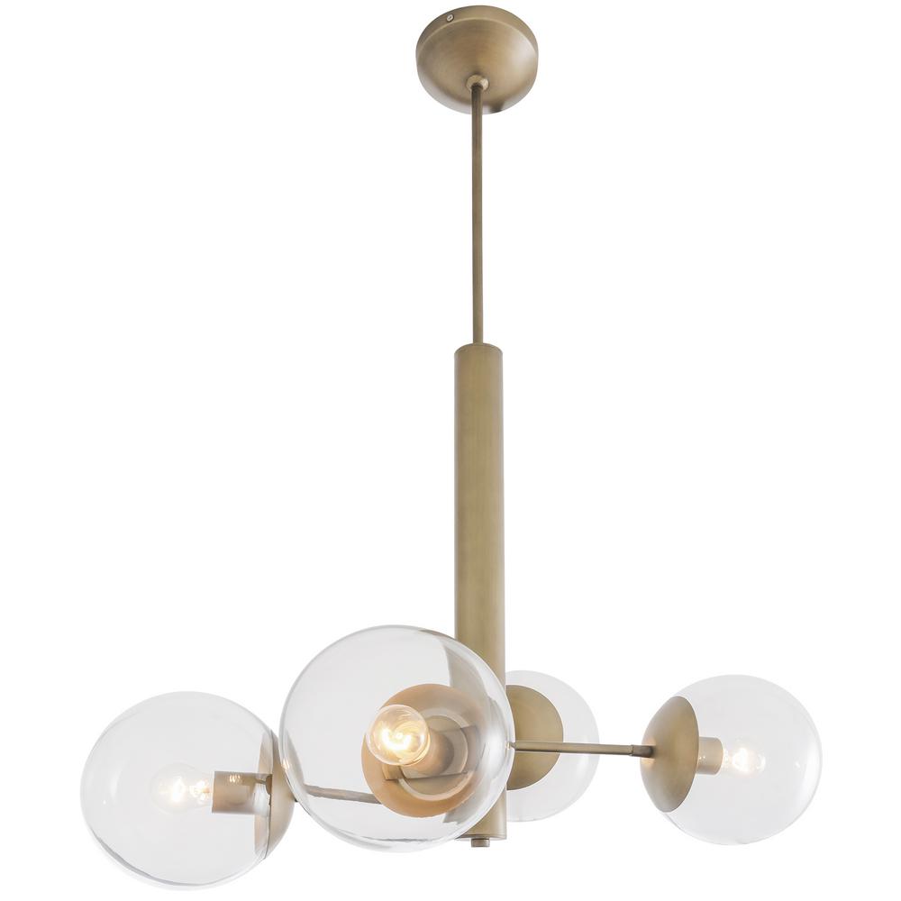 mid century brass chandelier