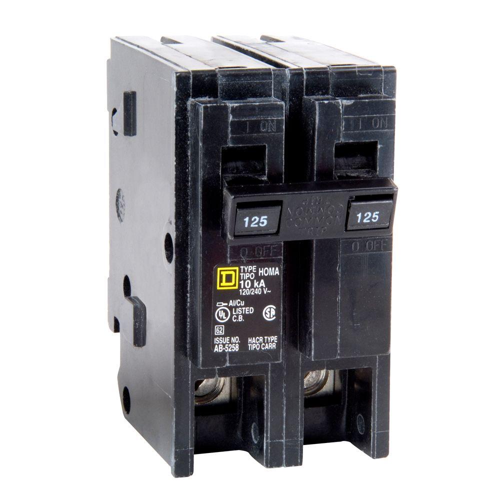 Square D Homeline 125 Amp 2 Pole Circuit Breaker Hom2125cp The Home Depot