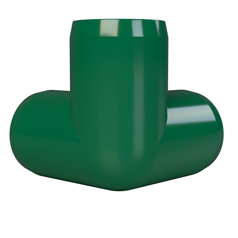 1//2 Size Pack of 10 Green Furniture Grade FORMUFIT F0123WE-GR-10 3-Way Elbow PVC Fitting