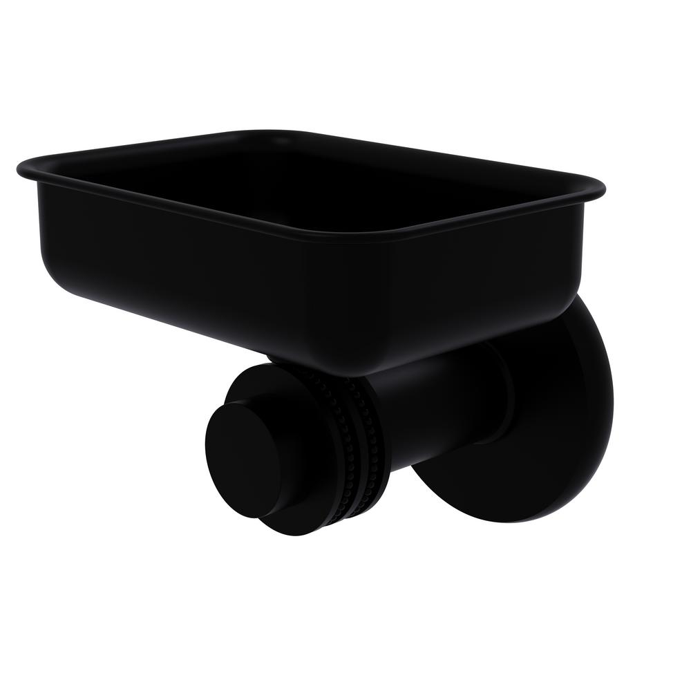 Allied Brass Mercury Collection Wall Mounted Soap Dish with Dotted Accents in Matte Black932D