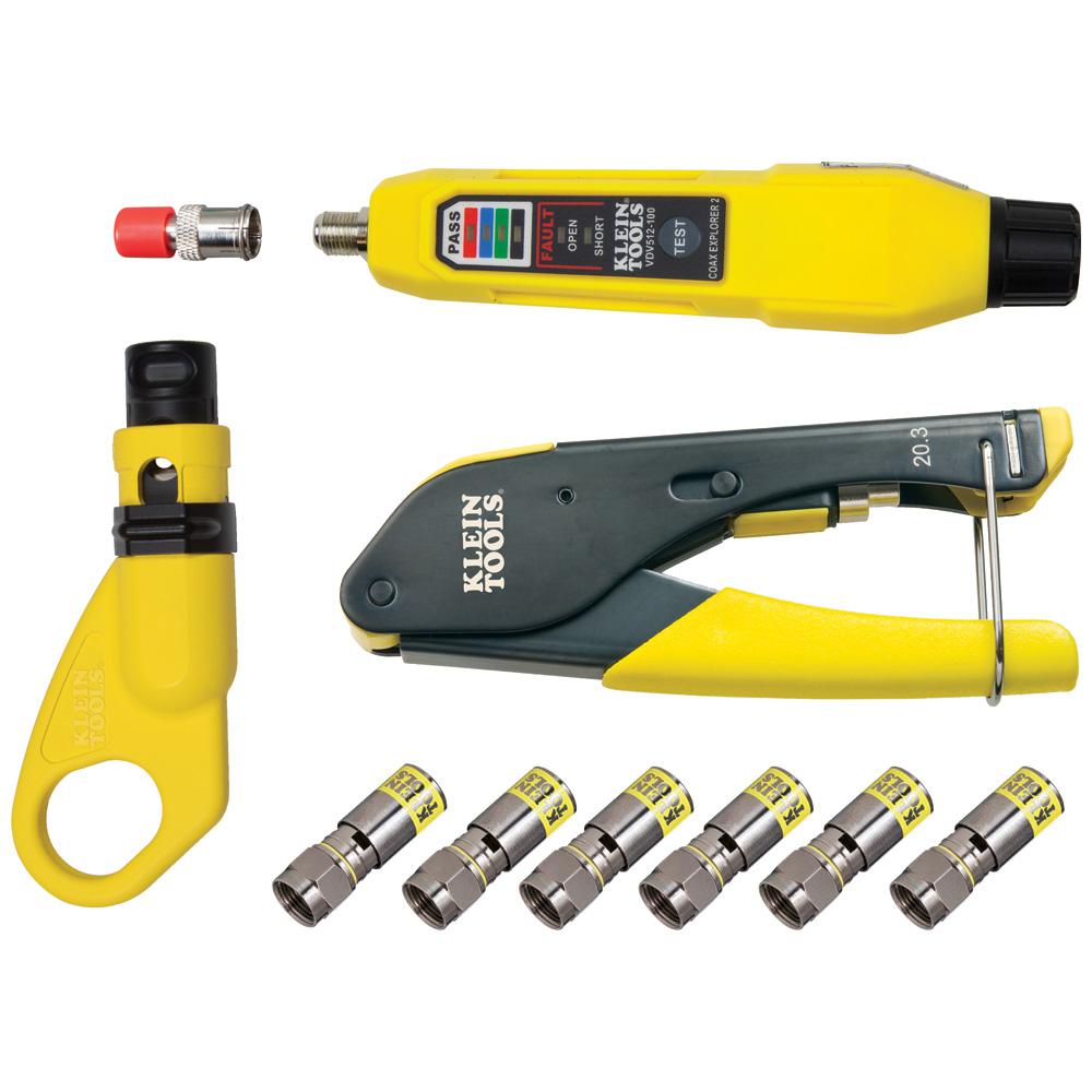 Klein Tools Coax Installation And Testing Kit With Connector Vdv002818 The Home Depot