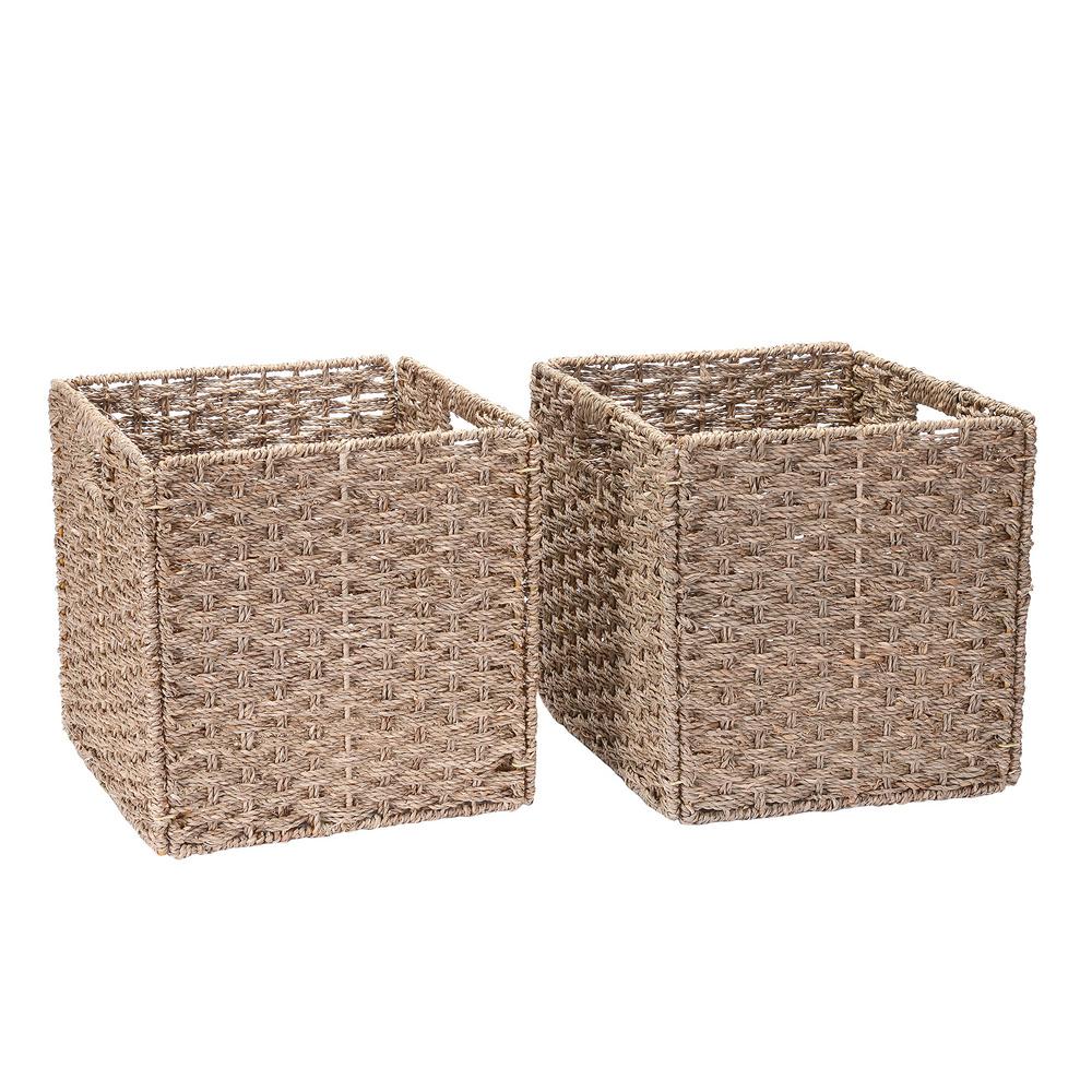 wicker storage cubes