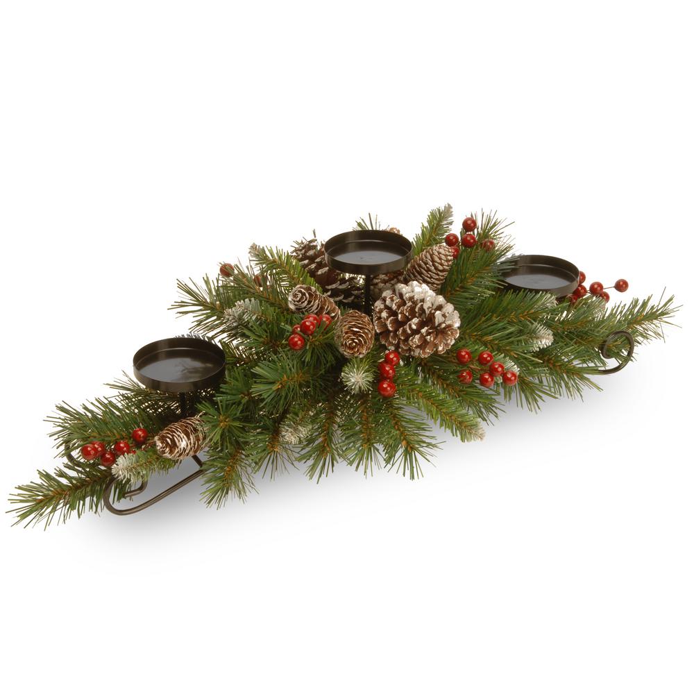 National Tree Company 30 In Frosted Berry Centerpiece And Candle Holder Frb3 800 30c B1 The Home Depot