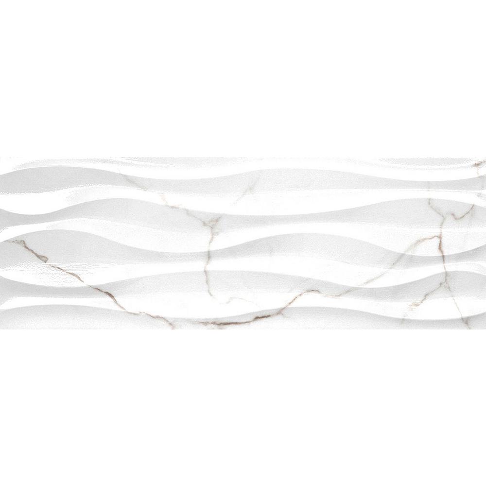 Emser Sculpture White Wave Glossy 12 99 In X 35 83 Ceramic Wall Tile 928 Sq Ft Case Emser Sculpture White Wave Glossy 12 99 In X 35 83 Ceramic Wall Tile 928 Sq Ft Case