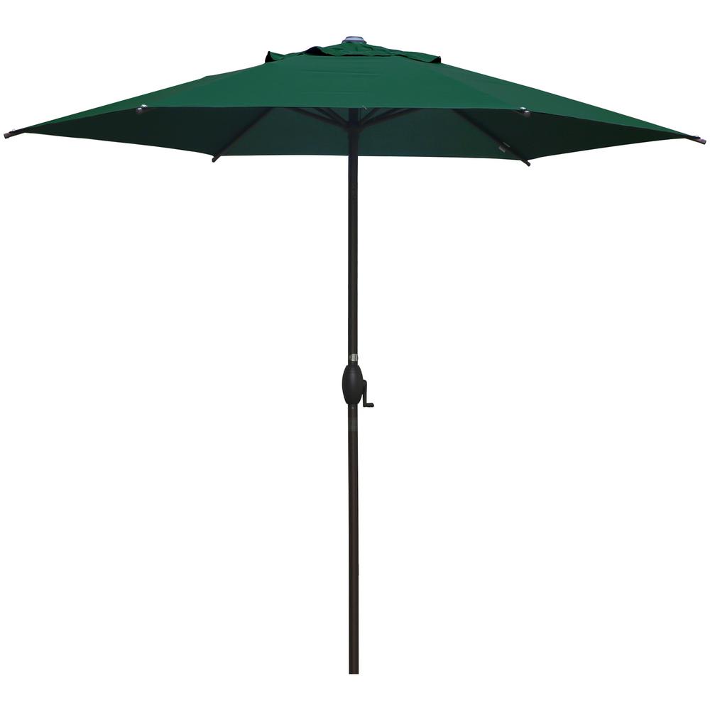 Abba Patio 9 Ft Market Outdoor Patio Umbrella With Push Button Tilt And Crank In Dark Green Ap9386ctdg The Home Depot