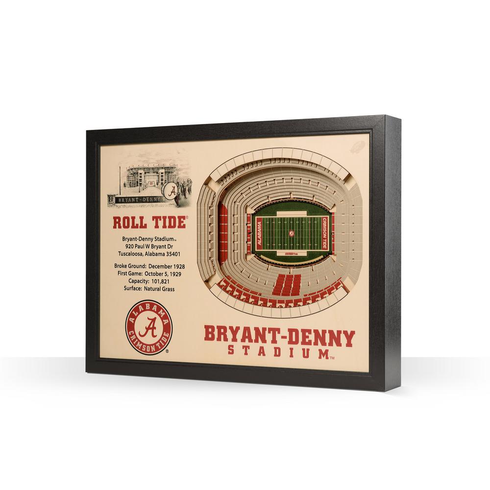 NCAA Alabama Crimson Tide 12 x 19 In This House Wood Sign