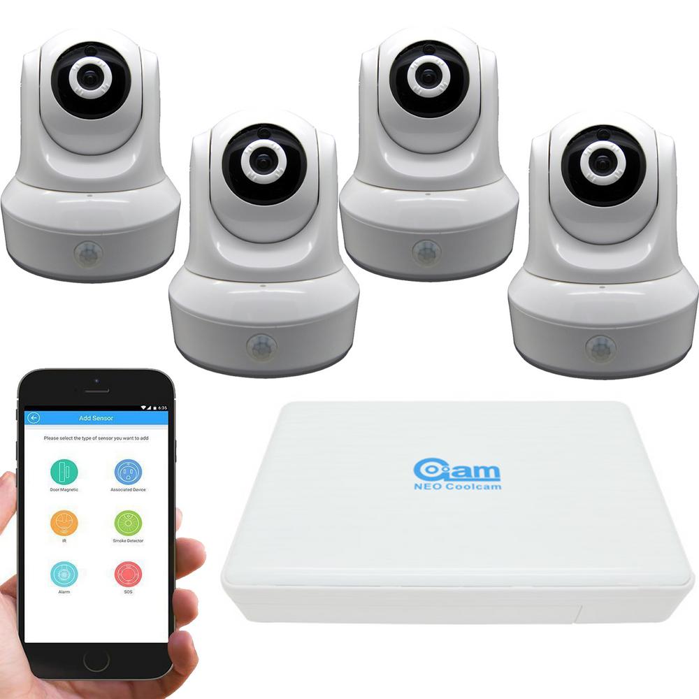 Coolcam Wireless 1080P Pan \u0026 Tilt Cameras 4 pack with 8CH 