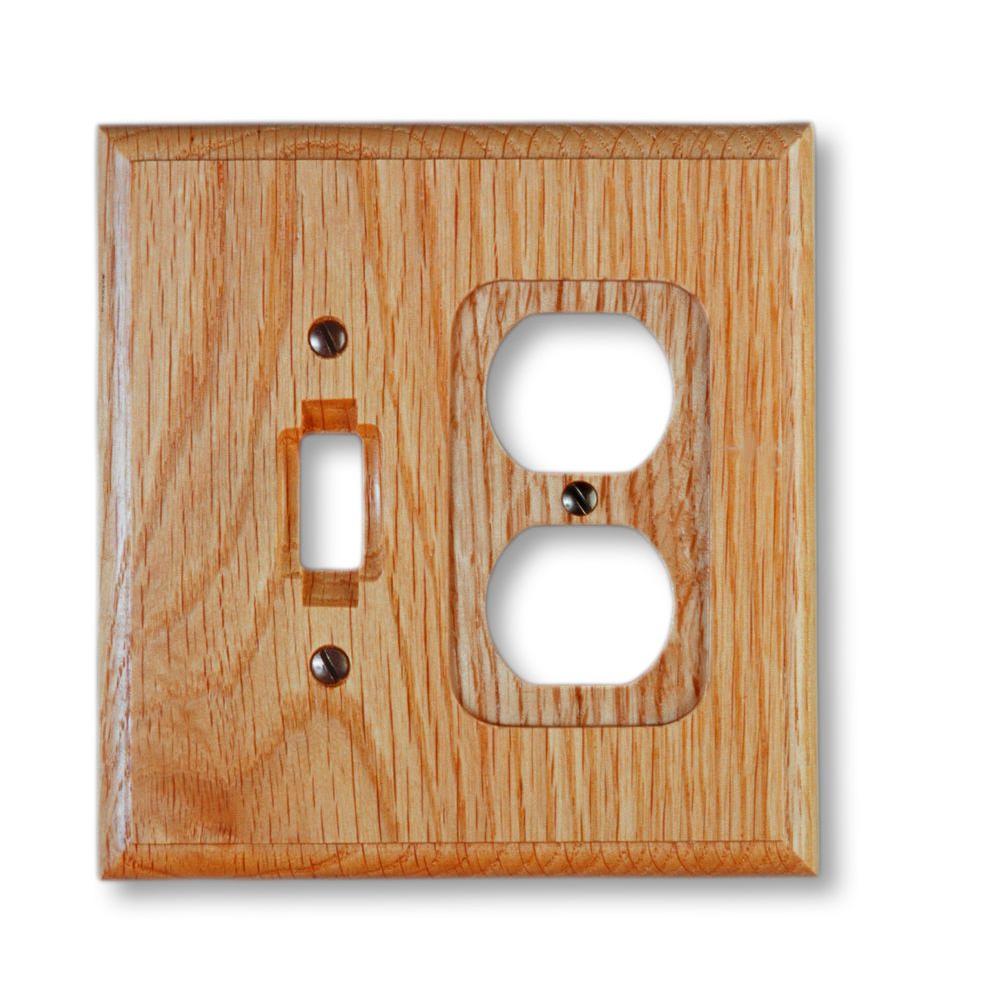 Amerelle 1Toggle 1Duplex Wall Plate, Light Oak4025TD The Home Depot