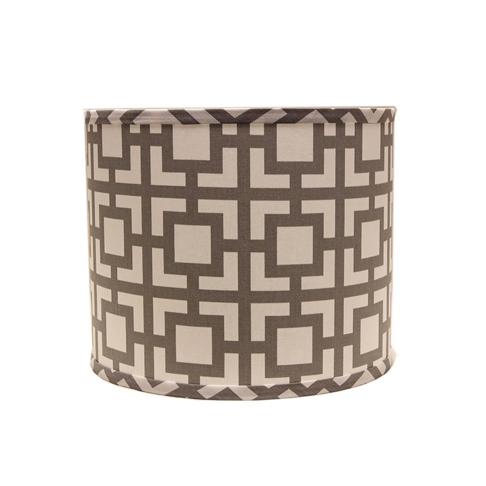 Homestyle 14 In X 13 Gray Lamp Shade Sd1509 16wd The Home Depot Gray Lamp Shade