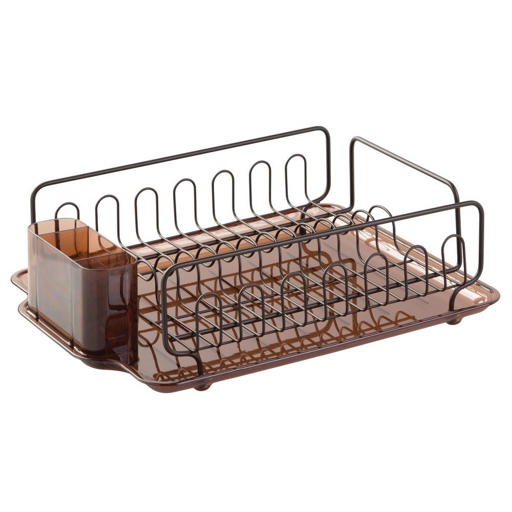Interdesign Forma Lupe Dish Drainer In Amber Bronze 68982 The Home Interdesign Forma Lupe Dish Drainer In Amber Bronze