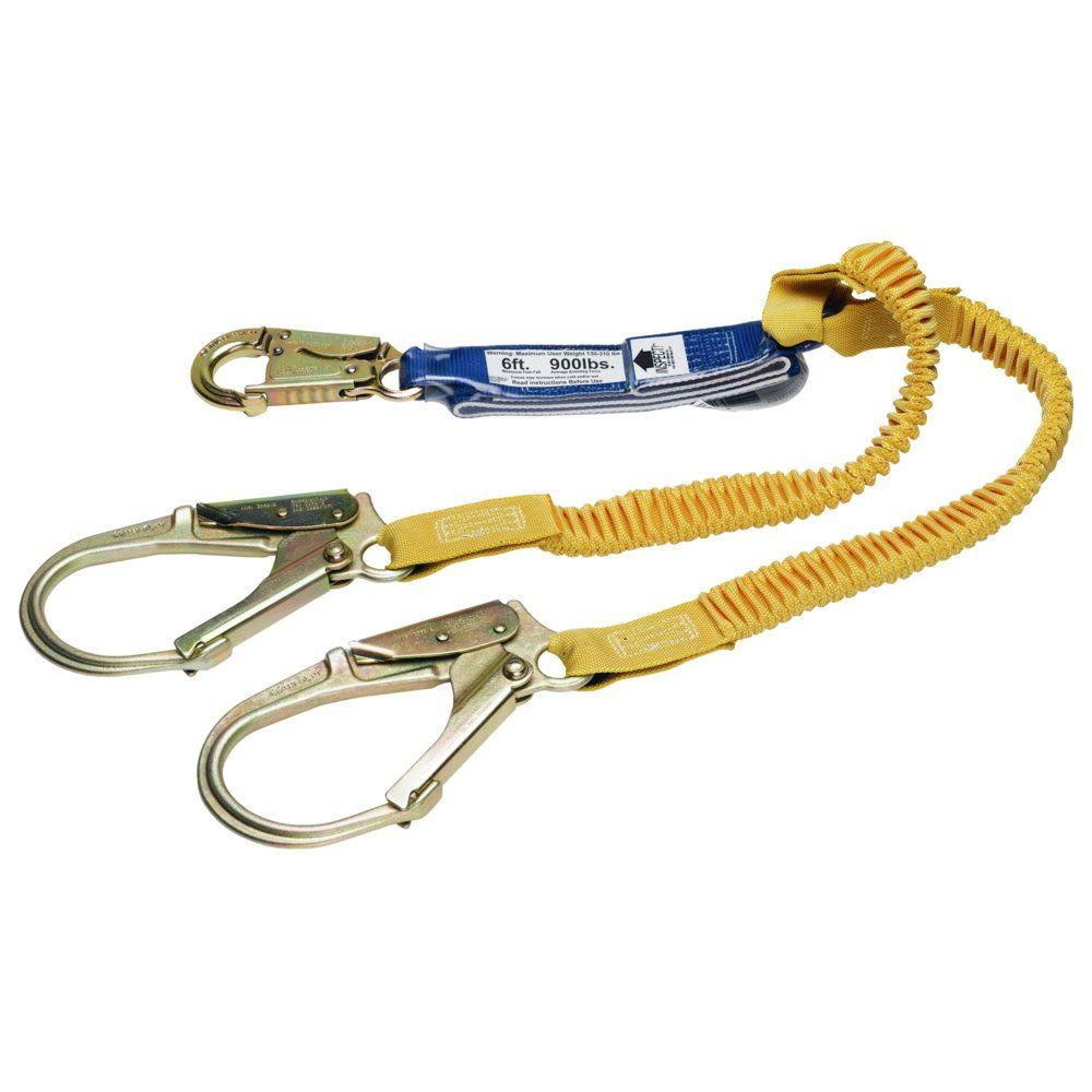 Werner Upgear 6 ft. DeCoil Stretch Twin Leg Lanyard (DCELL Shock Pack