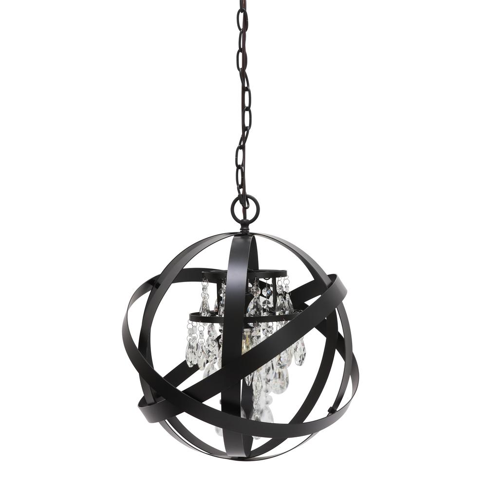 Decor Therapy Mika 1 Light Black Pendant Ch1856 The Home Depot Decor Therapy Mika 1 Light Black Pendant Ch1856 The Home Depot