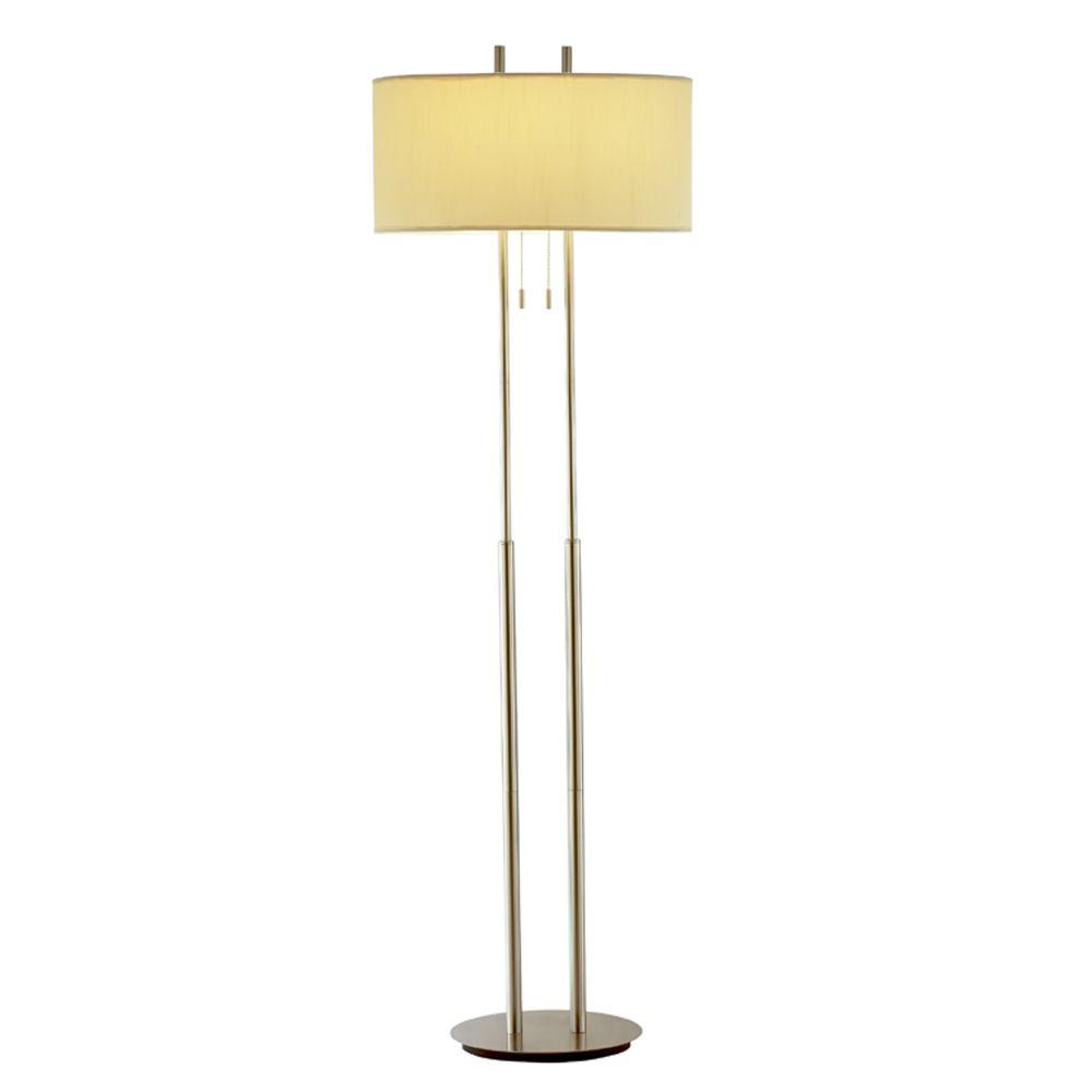Adesso Duet 62 In Satin Steel Floor Lamp 4016 22 The Home Depot Adesso Duet 62 In Satin Steel Floor Lamp