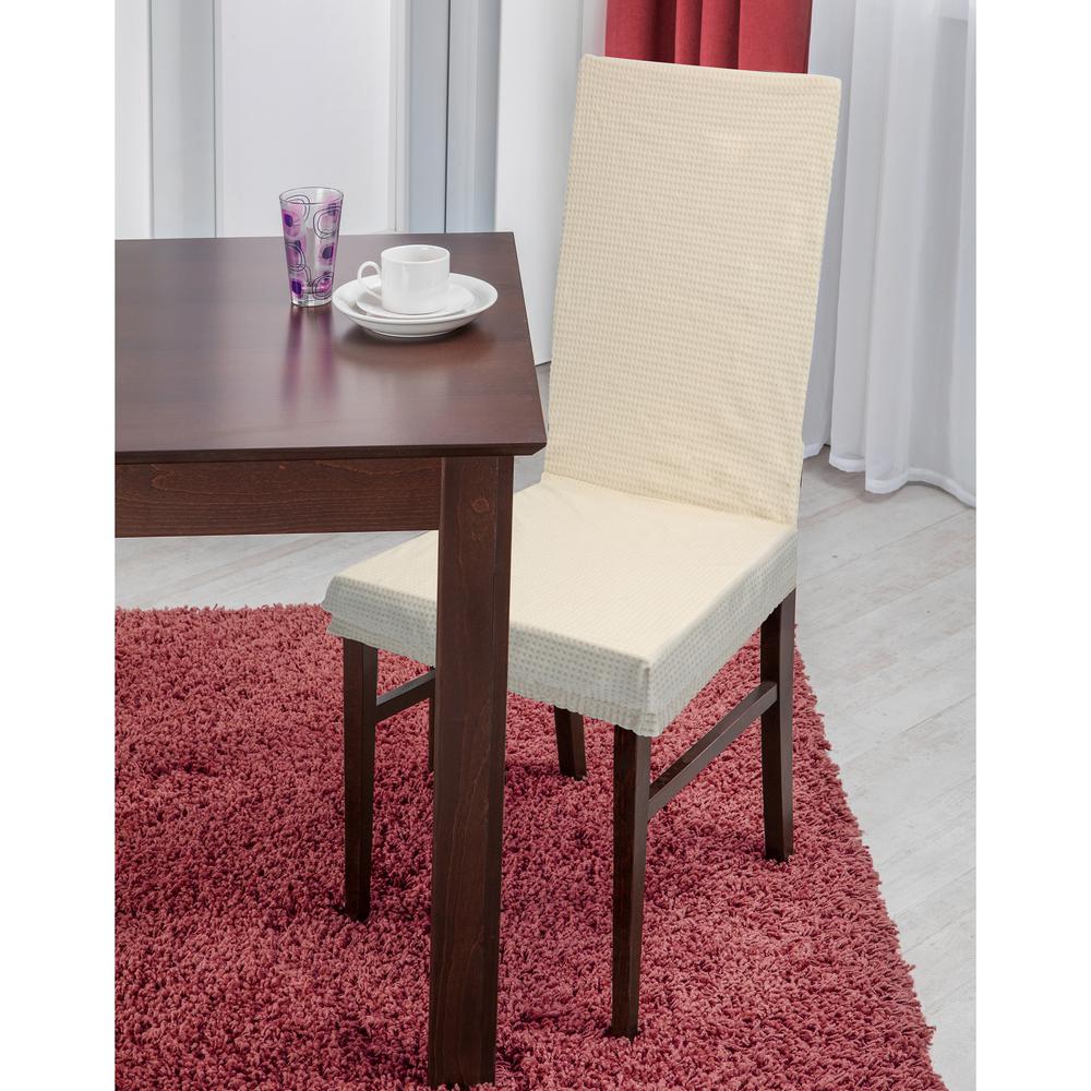 Home Details 41 73 In X 15 75 Pixel Ivory Stretch Dining Chair Slip Cover 1693 The Depot Dining Chair Slip Cover 1693 Ivory