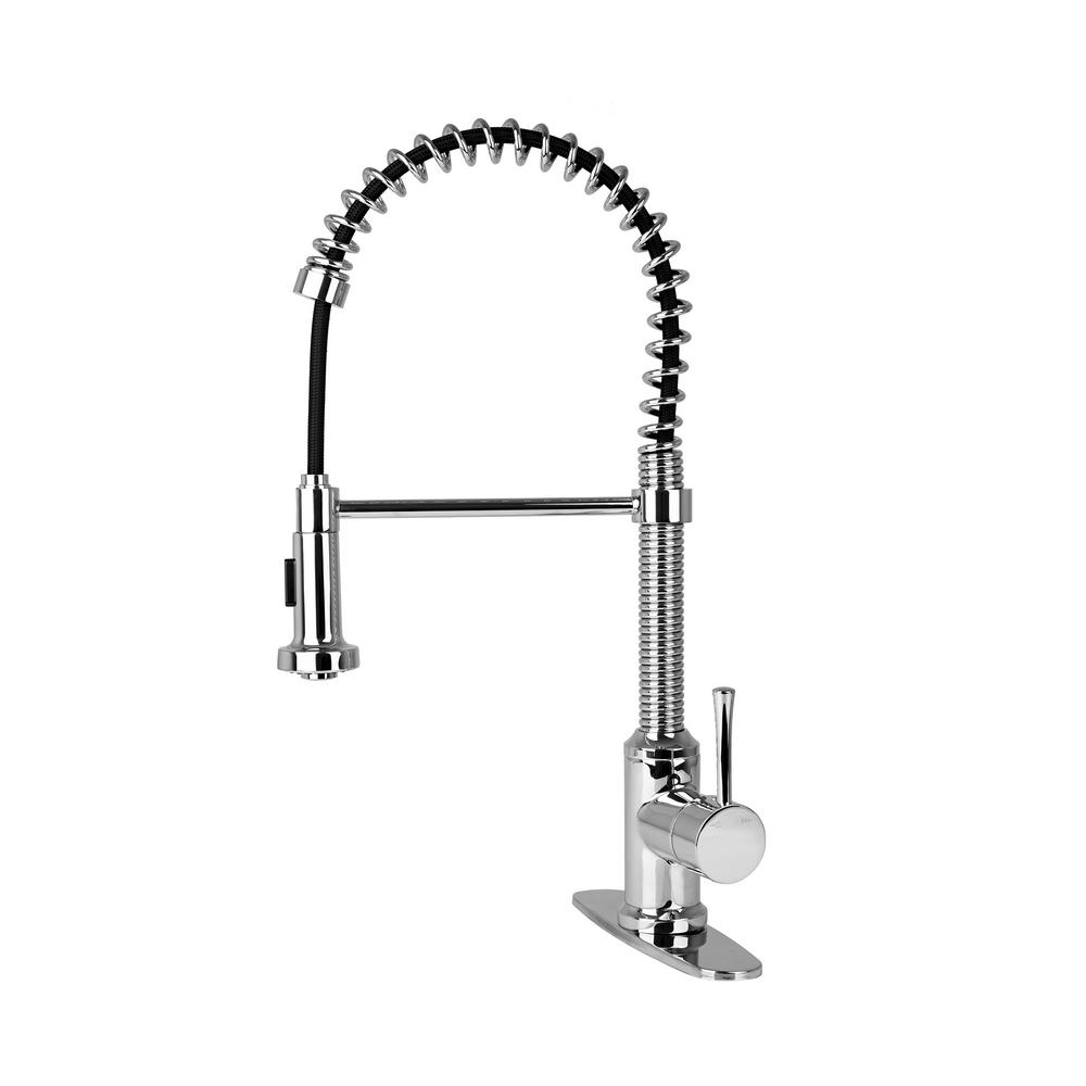 Fontaine By Italia Single Handle 1 Or 3 Hole Residential Pull Down Sprayer Kitchen Faucet With 2 Spray Heads In Chrome Fontaine By Italia Single Handle 1 Or 3 Hole Residential Pull Down Sprayer Kitchen Faucet With 2 Spray Heads In Chrome