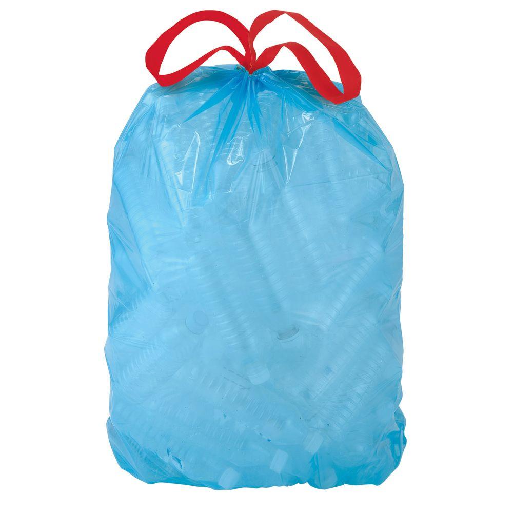 blue trash bags