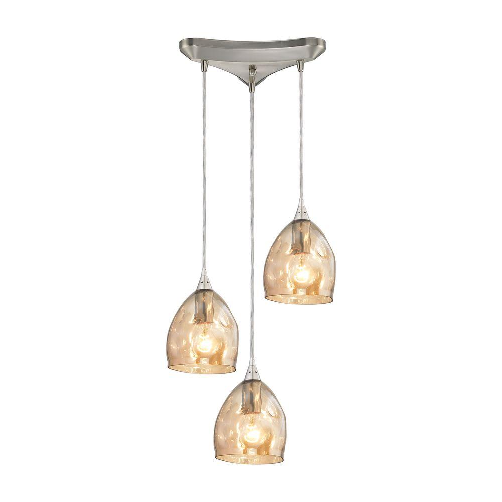 3 light glass pendant chandelier titan lighting niche 3light satin nickel pendant with champagne plated glass 3 light glass pendant chandelier titan lighting niche 3light satin nickel pendant with champagne plated glass