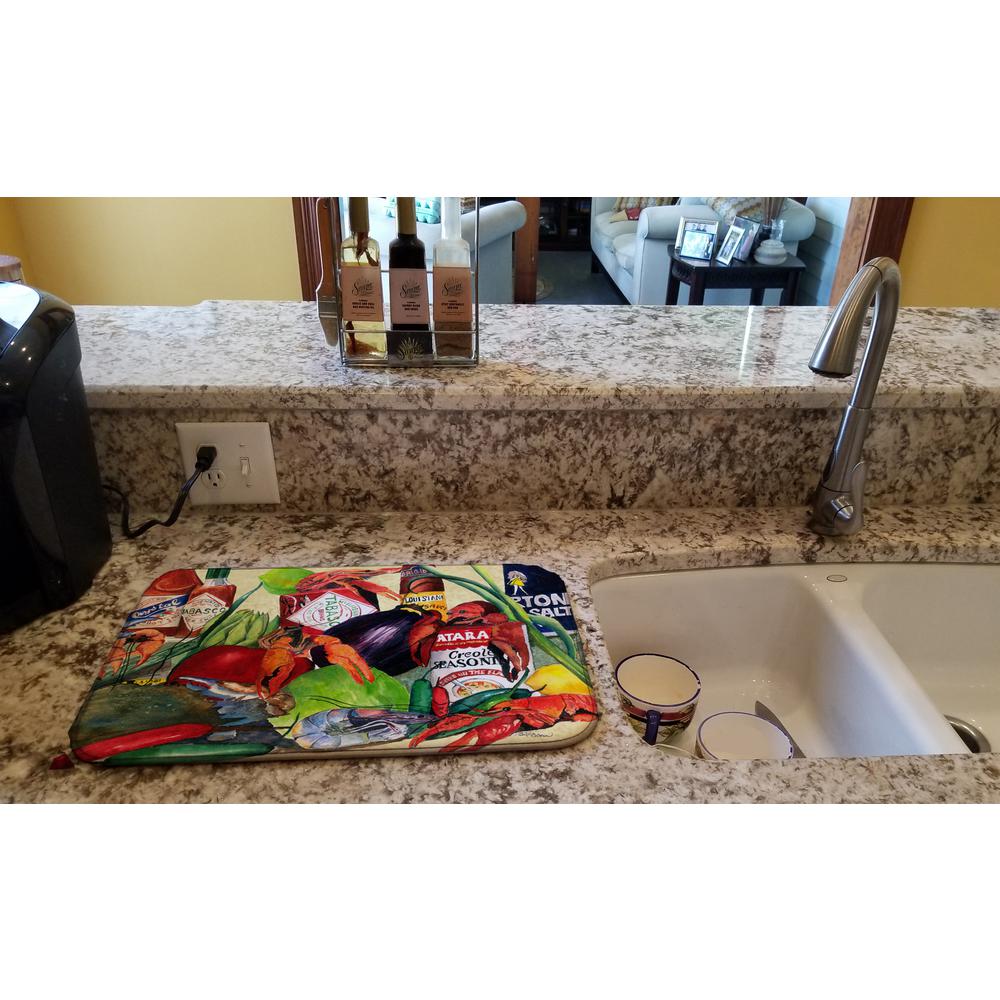 Caroline S Treasures 14 In X 21 Multi Color Es And Crawfish Multi Color Es And Crawfish Dish Drying Mat