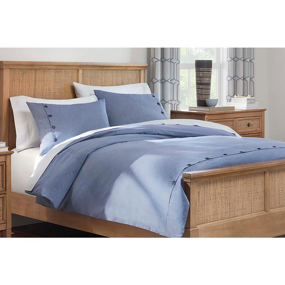 Home Decorators Collection Rossman 3 Piece Steel Blue King Duvet