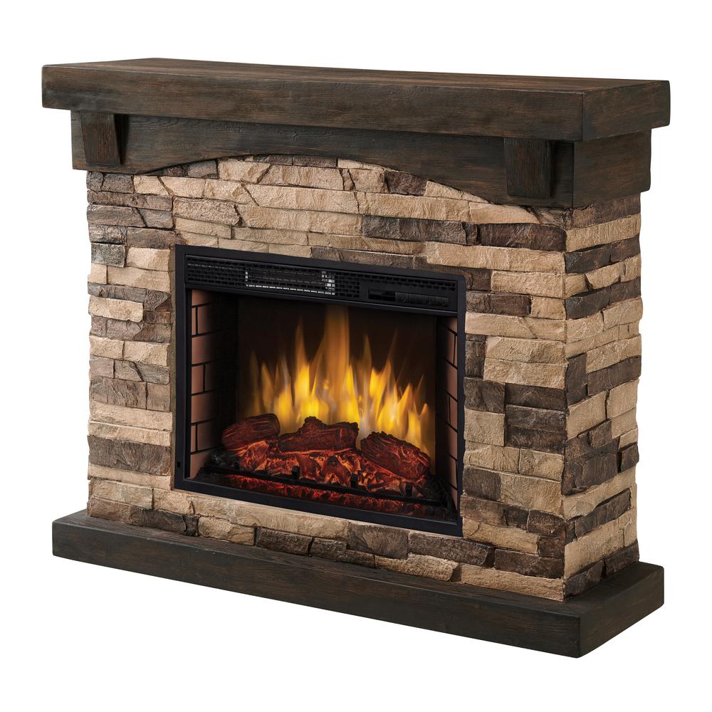 Electric Stone Fireplace With Mantle