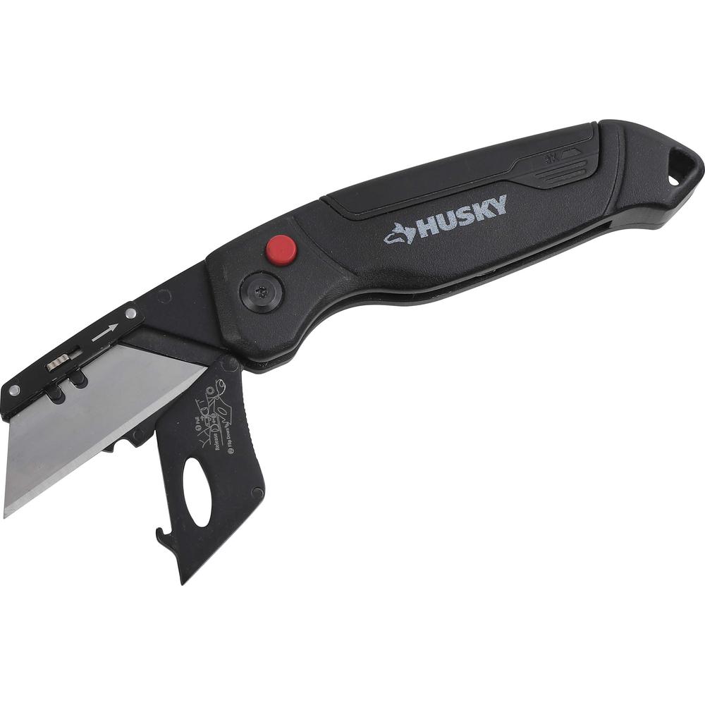 HUSKY Pro Folding Utility Knife StandardSize Adjustable Blade Aluminum