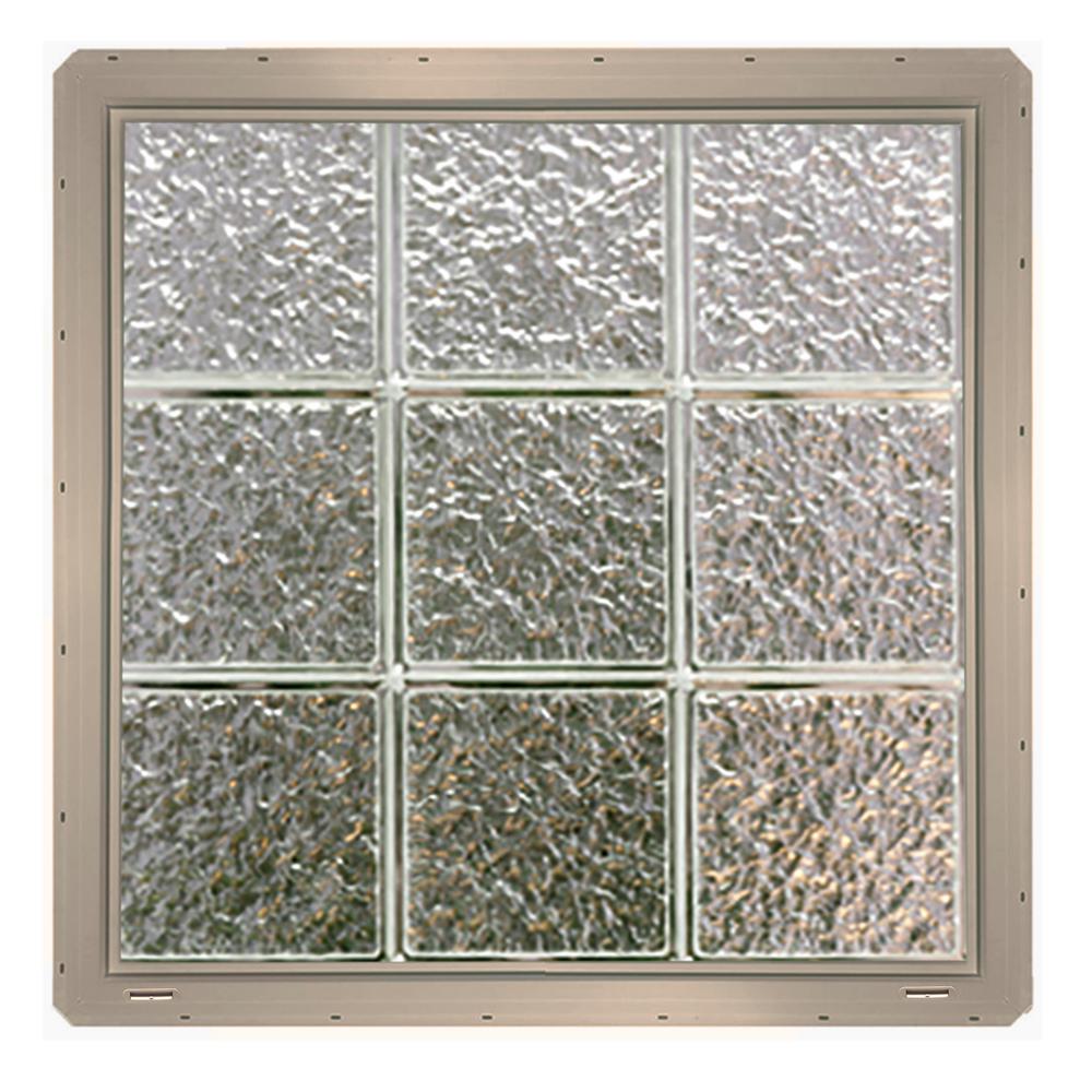 Crystalok 24 25 In X 3 Ice Pattern Gl Block Ice Pattern Gl Block Window With Clay Colored Vinyl Nailing Fin