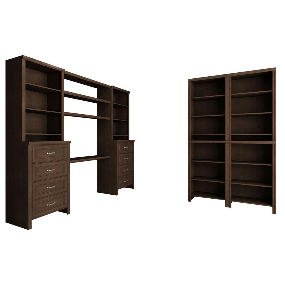 ClosetMaid Impressions 19.65 in. D x 148 in. W x 83 in. H Chocolate Office Laminate Closet