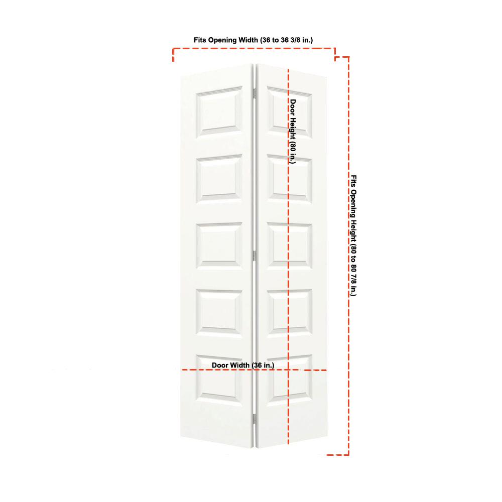 JELDWEN 36 in. x 80 in. Rockport White Painted Smooth Molded Composite