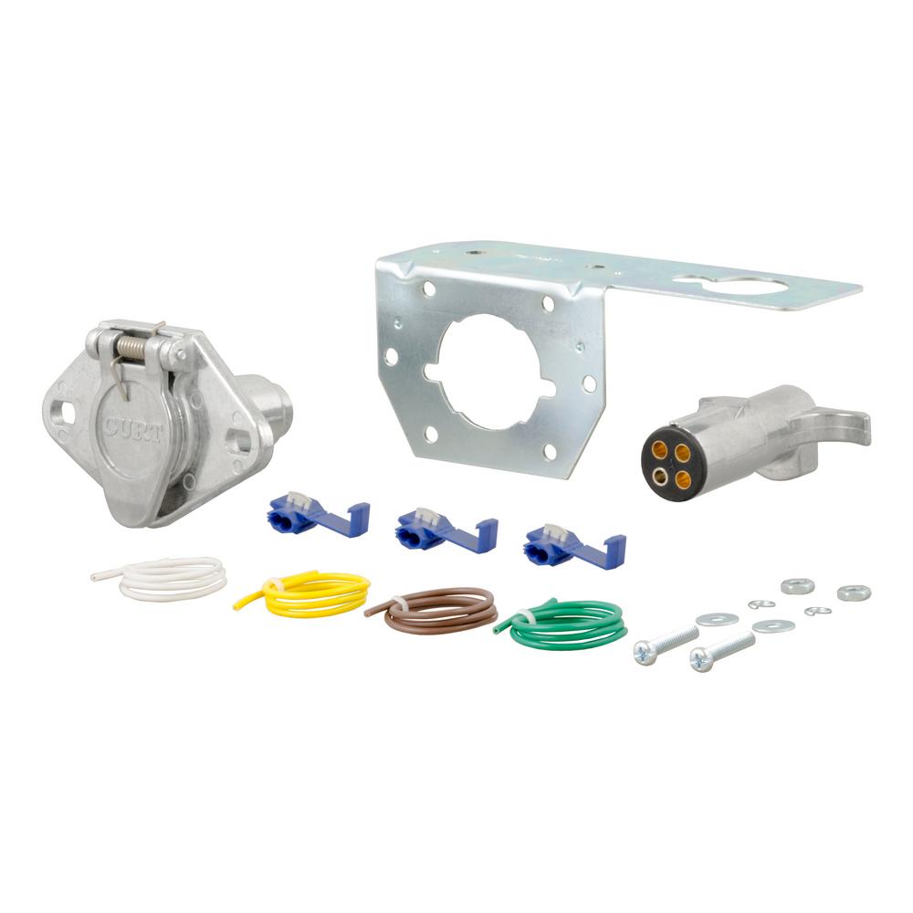 CURT 58161 7-Way Round Die-Cast Trailer End Wire Connector Curt Manufacturing