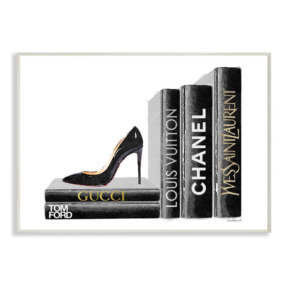 Stupell Industries 10 In X 15 In High Fashion Black Book Shelf