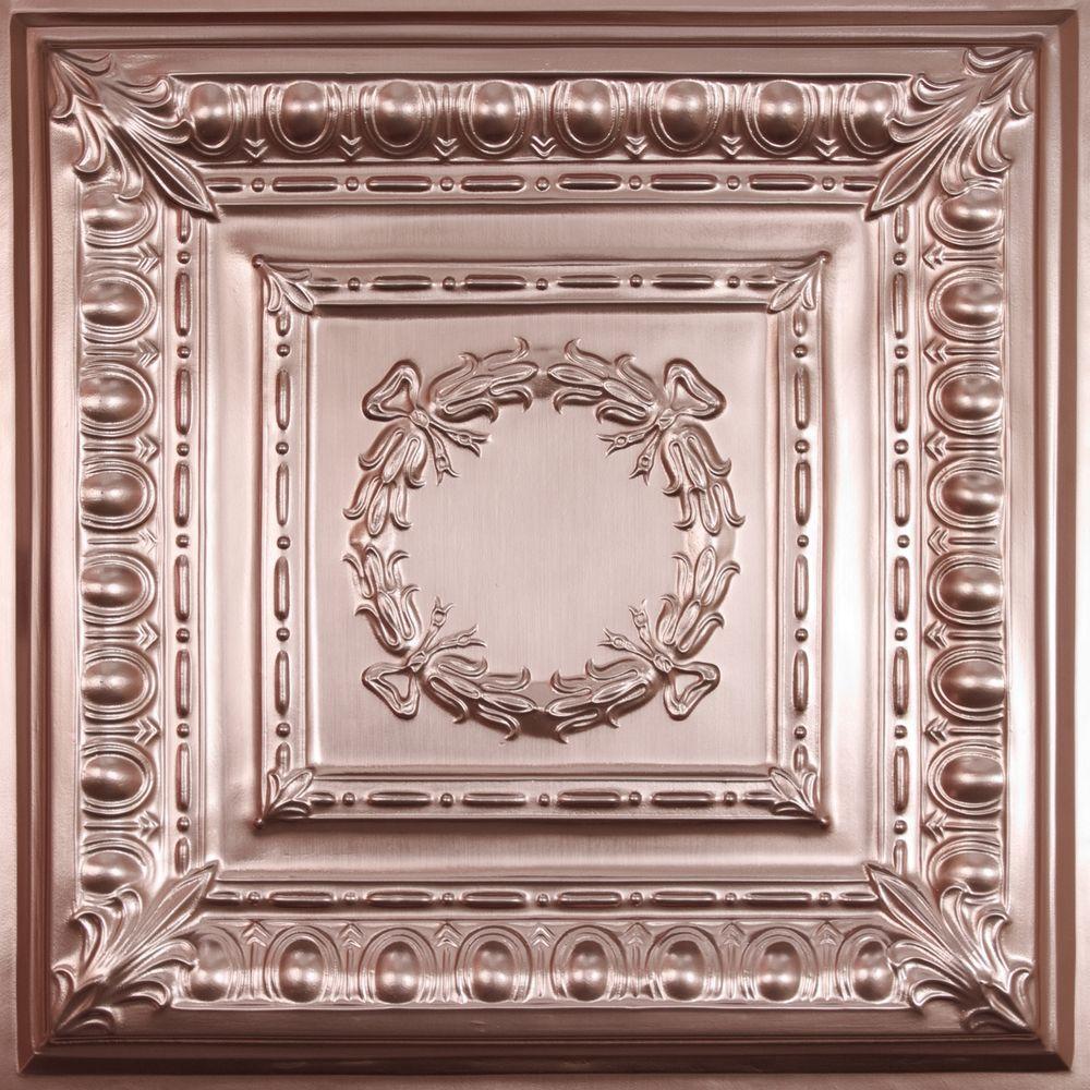 Ceilume Empire Faux Copper 2 Ft X 2 Ft Lay In Or Glue Up Ceiling Panel Case Of 6