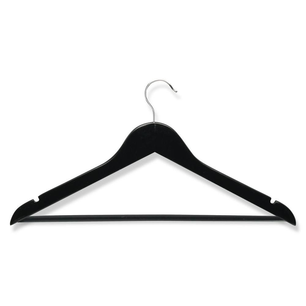 Honey-Can-Do Ebony Wood Suit Hangers (8-Pack)-HNGZ01525 - The Home Depot