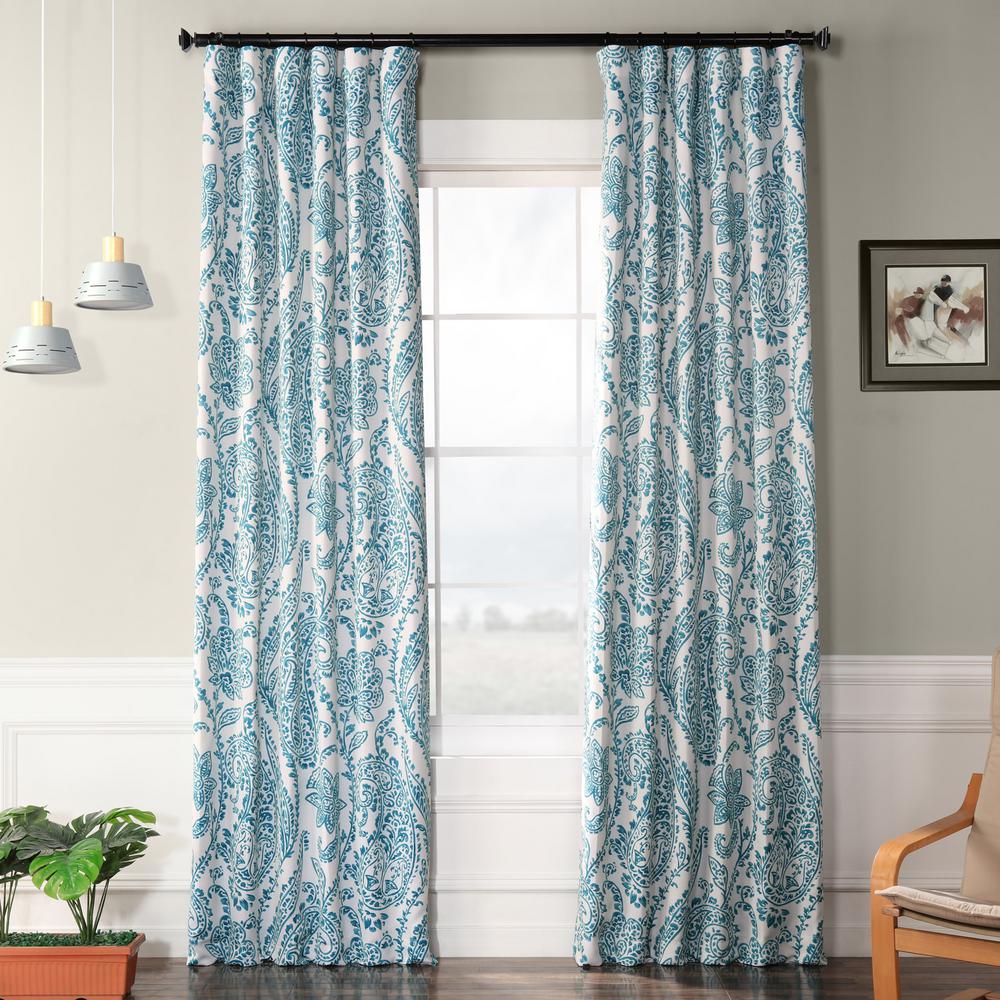 blue green curtain fabric
